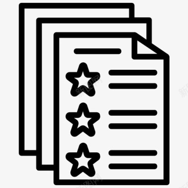 评审文件评审概念项目管理线向量图标图标