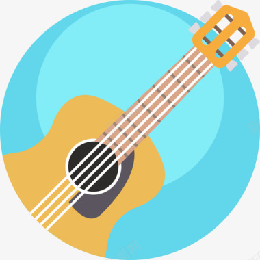 吉他乐器乐器9扁平图标图标