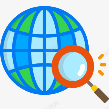搜索全球物流3扁平图标图标