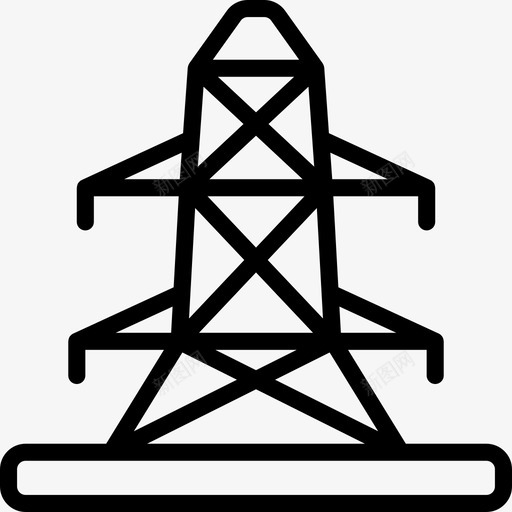 电力与能源9号直线塔图标svg_新图网 https://ixintu.com 电力与能源9号直线塔