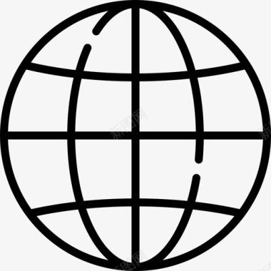 地球仪地理16直线图标图标