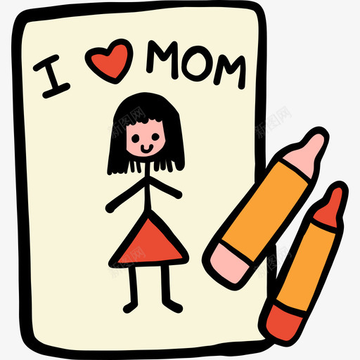 绘画母亲节10彩色图标svg_新图网 https://ixintu.com 彩色 母亲节10 绘画
