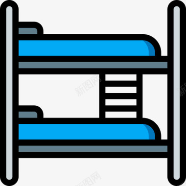 双层床家具62线性颜色图标图标