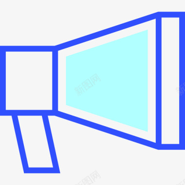 扩音器电影视频线性颜色图标图标