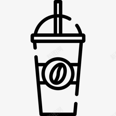 咖啡咖啡店25直线型图标图标