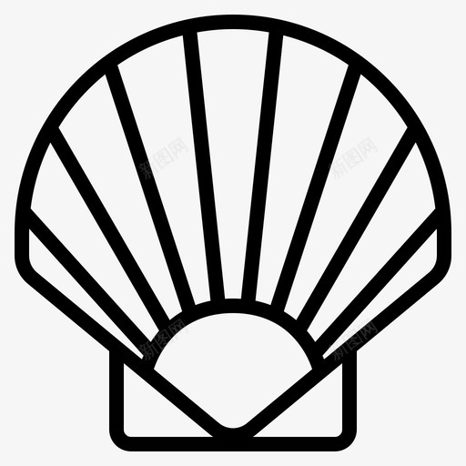 扇贝食物海图标svg_新图网 https://ixintu.com 夏季 扇贝 海 海鲜 贝类 食物