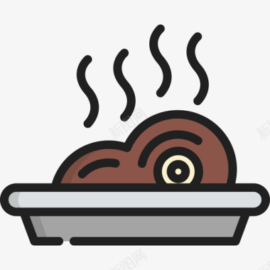 肉烧烤2线性颜色图标图标