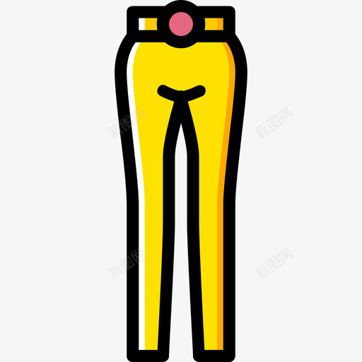 裤子女装3黄色图标svg_新图网 https://ixintu.com 女装3 裤子 黄色