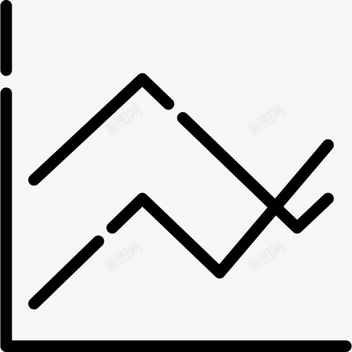 折线图图表3线性图图标svg_新图网 https://ixintu.com 图表3 折线图 线性图