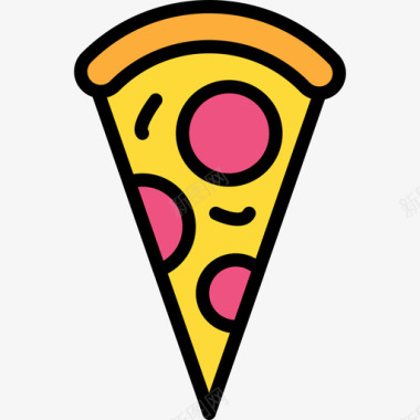 披萨食物87原色图标图标