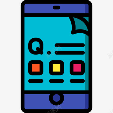 智能手机elearning10线性颜色图标图标
