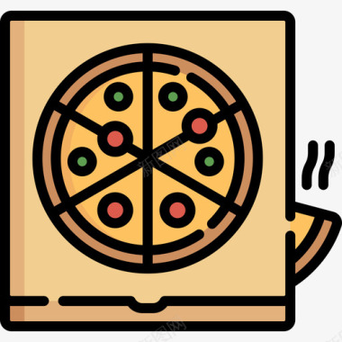 披萨夜派对10原色图标图标