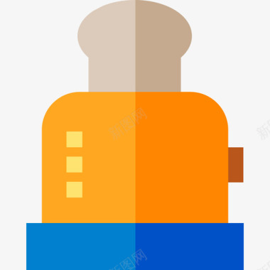 烤面包机上午例行11平铺图标图标