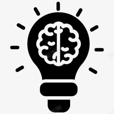 创造性思维头脑风暴创新大脑图标图标