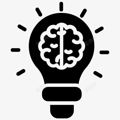 创造性思维头脑风暴创新大脑图标svg_新图网 https://ixintu.com 创新大脑 创新想法 创造性思维 头脑风暴 成长黑客字形图标 灯泡 解决方案