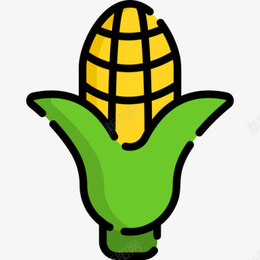 玉米秋20线形颜色图标图标