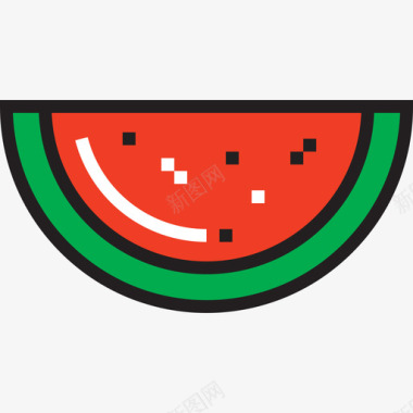西瓜健康食品10线颜色图标图标