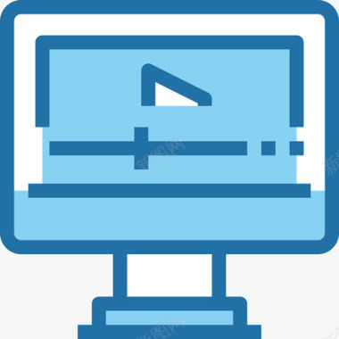 视频播放器多媒体和娱乐3蓝色图标图标