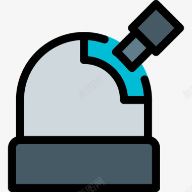 天文台科学51线性颜色图标图标