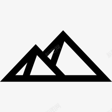 金字塔地理12线性图标图标