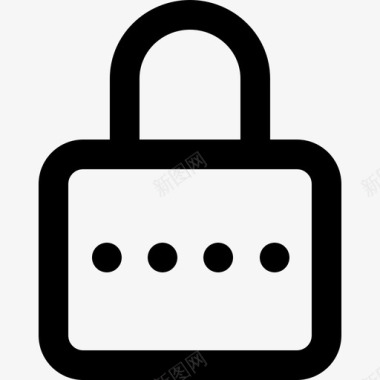 挂锁互联网安全24轮廓图标图标