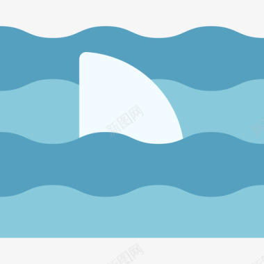 鲨鱼海洋生物14扁平图标图标