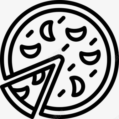 披萨食品79直系图标图标