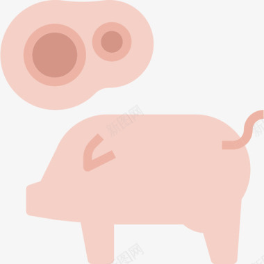 猪肉健康8扁平图标图标