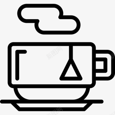 茶杯42号餐厅线性图标图标