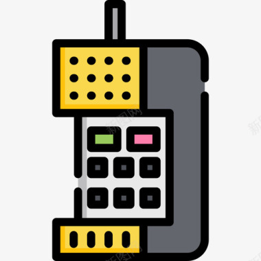 移动电话80年代6线性颜色图标图标