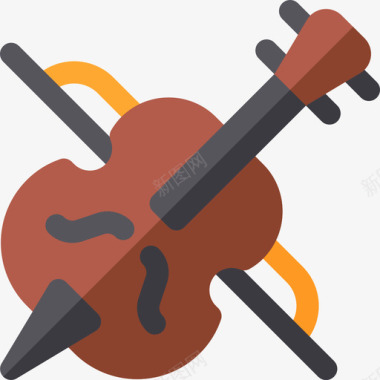 小提琴乐器6扁平图标图标