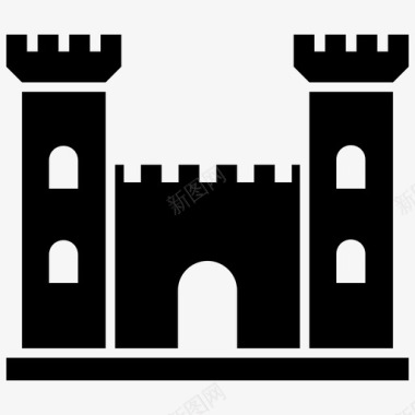 波伊斯城堡中世纪防御工事波伊斯建筑图标图标