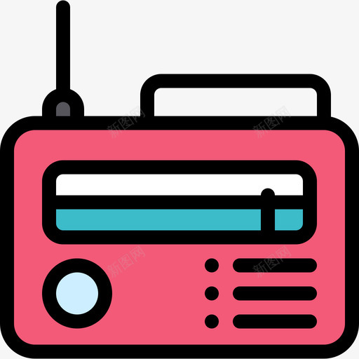 收音机野餐和烧烤线性颜色图标svg_新图网 https://ixintu.com 收音机 线性颜色 野餐和烧烤
