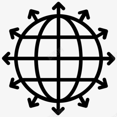 全球连接全球通信全球网络图标图标