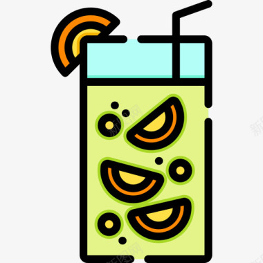 热带饮料热带7线性颜色图标图标
