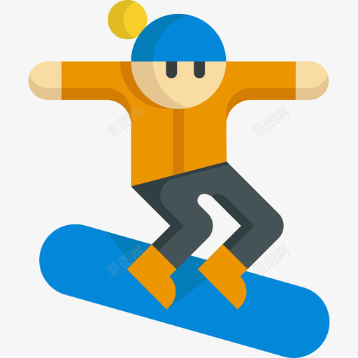滑雪板运动62平坦图标svg_新图网 https://ixintu.com 平坦 滑雪板 运动62