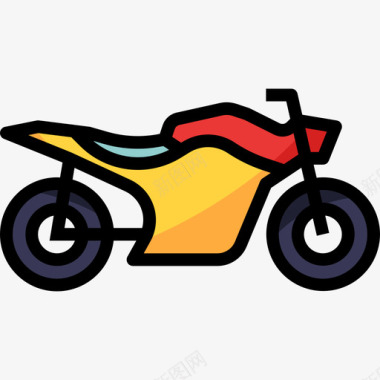 摩托车爱好2线条颜色图标图标