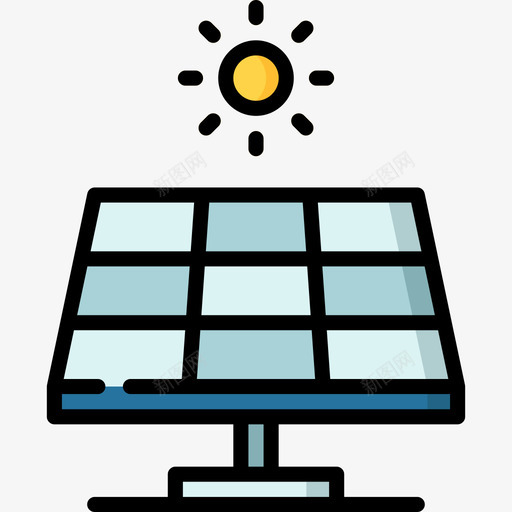 太阳能电池板生态97线性颜色图标svg_新图网 https://ixintu.com 太阳能电池板 生态97 线性颜色