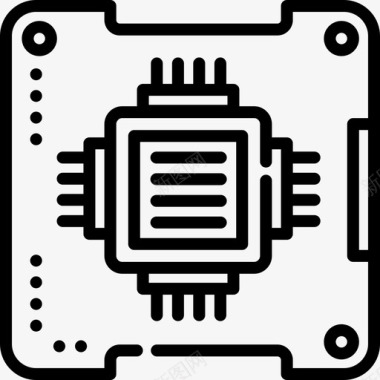 芯片技术5线性图标图标