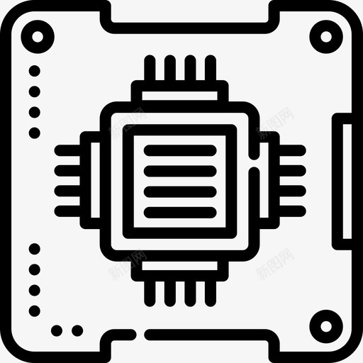 芯片技术5线性图标svg_新图网 https://ixintu.com 技术5 线性 芯片