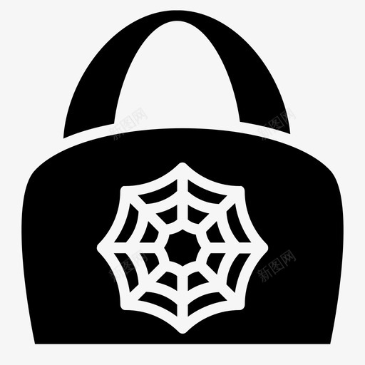 手袋女士包购物图标svg_新图网 https://ixintu.com 万圣节第一卷 女士包 手袋 蜘蛛网 购物