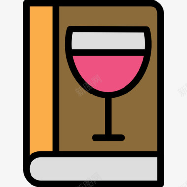 葡萄酒菜单食物87线性颜色图标图标