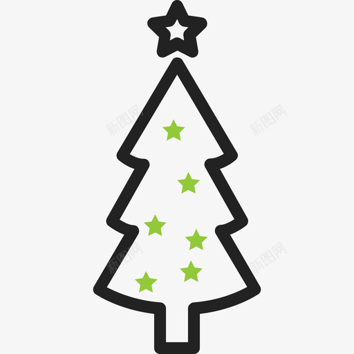 圣诞树冷杉树云杉树图标svg_新图网 https://ixintu.com 云杉树 冷杉树 圣诞树