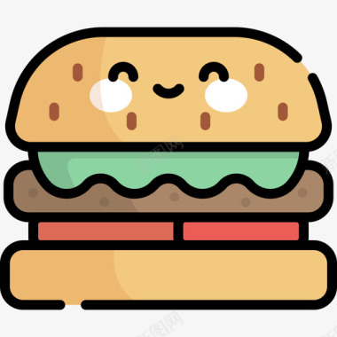 汉堡烤肉13原色图标图标