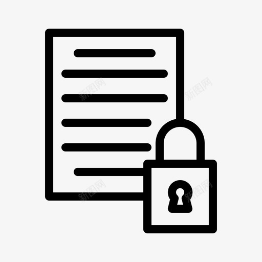 安全文档锁纸张图标svg_新图网 https://ixintu.com 安全 安全文档 策略 纸张 锁 隐私 隐私策略
