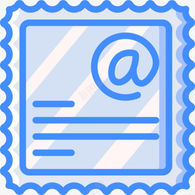 邮票通讯7蓝色图标图标