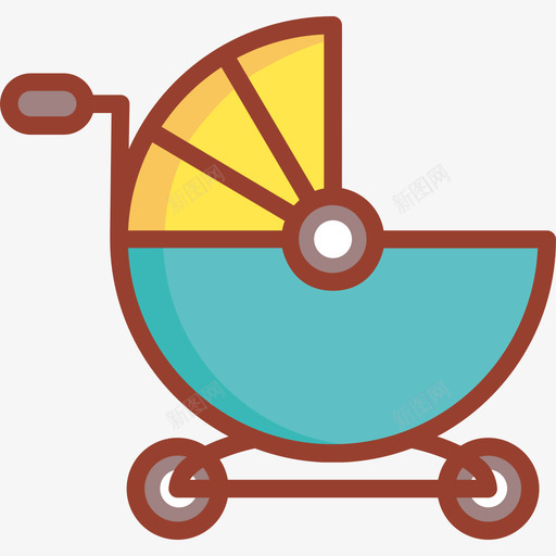 婴儿车婴儿42线性颜色图标svg_新图网 https://ixintu.com 婴儿42 婴儿车 线性颜色