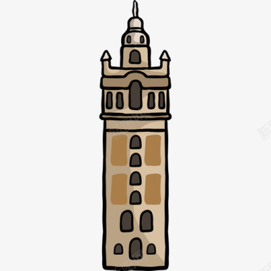 吉拉尔达世界的纪念碑色彩图标图标