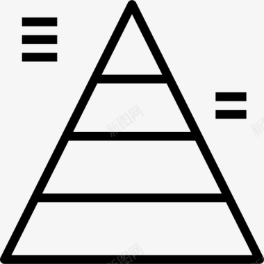 金字塔商业图表和图表3线性图标图标