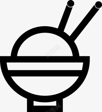 亚洲菜碗饭饭碗图标图标